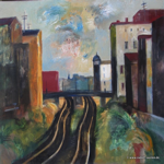 15. Großstadt (Stadtbahn) - Acryl / Leinwand, 1988, 70 x 84 