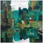 12.  Parklandschaft- Acryl / Leinwand, 1996, 78 x 96