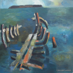 7. Das Wrack - Acryl / Leinwand, ?, 75  x 90 