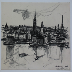 3. Stockholm - Bleistift/Kreide, 1987, 21 x 29 